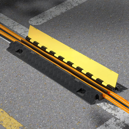 Cable Protector Ramp, 9,979 kg/axle Capacity, 2 Channel Heavy Duty TPU Cord Hose Wire Cover, 31 x 28 mm V952-SKCDLBHPD2CTEZB4B001V0
