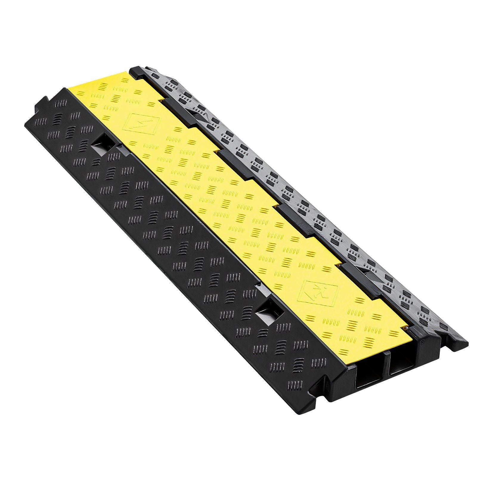 Cable Protector Ramp, 9,979 kg/axle Capacity, 2 Channel Heavy Duty Rubber Cord Hose Wire Cover, 55 x 50 mm V952-SKCDLBHPD2CXPE7OK001V0