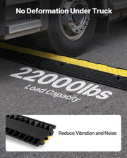 Cable Protector Ramp, 9,979 kg/axle Capacity, 2 Channel Heavy Duty Rubber Cord Hose Wire Cover, 55 x 50 mm V952-SKCDLBHPD2CXPE7OK001V0