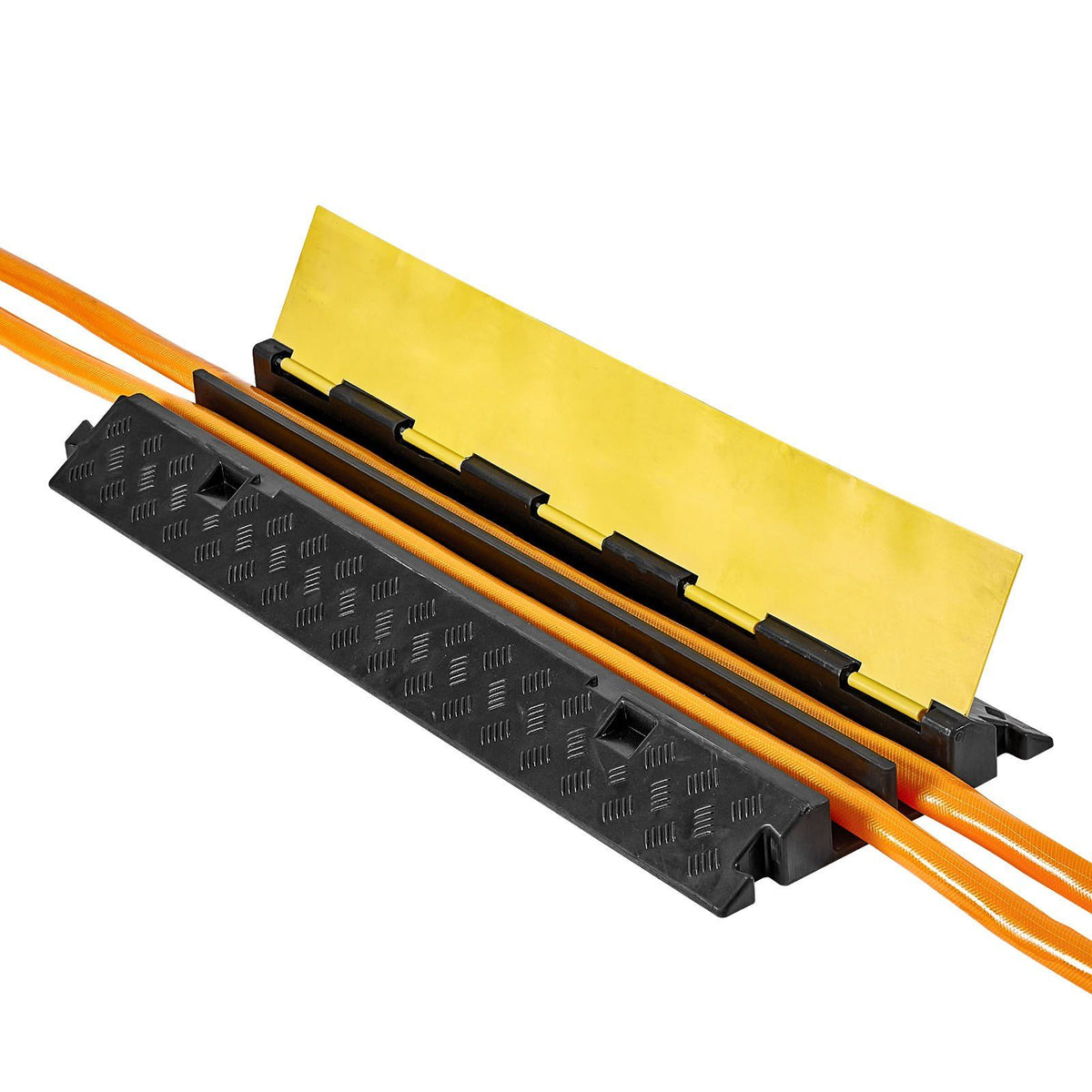 Cable Protector Ramp, 9,979 kg/axle Capacity, 2 Channel Heavy Duty Rubber Cord Hose Wire Cover, 55 x 50 mm V952-SKCDLBHPD2CXPE7OK001V0