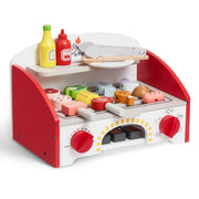 26 PCS Kids BBQ Grill Playset Wooden Cooking Grill Toy Set Pretend Sound V952-SKLWJZHMCTMS7K6GIV0