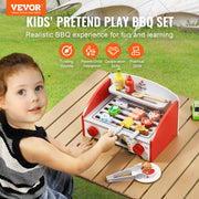 26 PCS Kids BBQ Grill Playset Wooden Cooking Grill Toy Set Pretend Sound V952-SKLWJZHMCTMS7K6GIV0