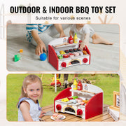 26 PCS Kids BBQ Grill Playset Wooden Cooking Grill Toy Set Pretend Sound V952-SKLWJZHMCTMS7K6GIV0