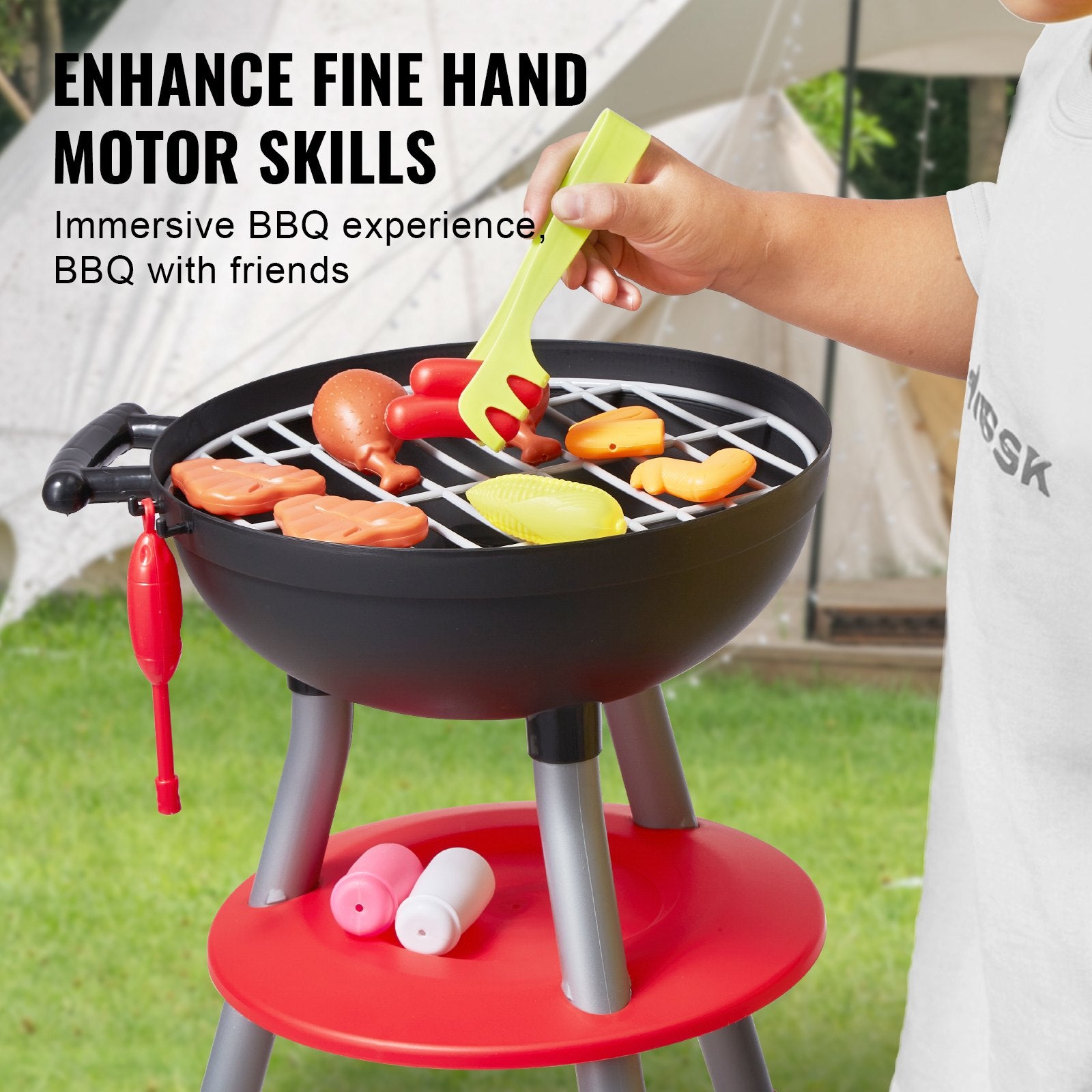 28 PCS BBQ Grill Playset, Kids Toys Kitchen Playset with Sound & Light, Little Chef Play, Interactive Grill V952-SKLWJZHSLLSSDVHZMV9