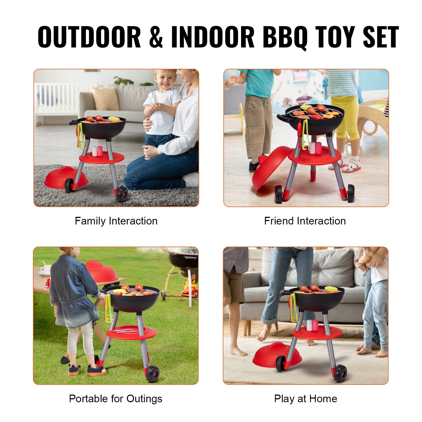 28 PCS BBQ Grill Playset, Kids Toys Kitchen Playset with Sound & Light, Little Chef Play, Interactive Grill V952-SKLWJZHSLLSSDVHZMV9