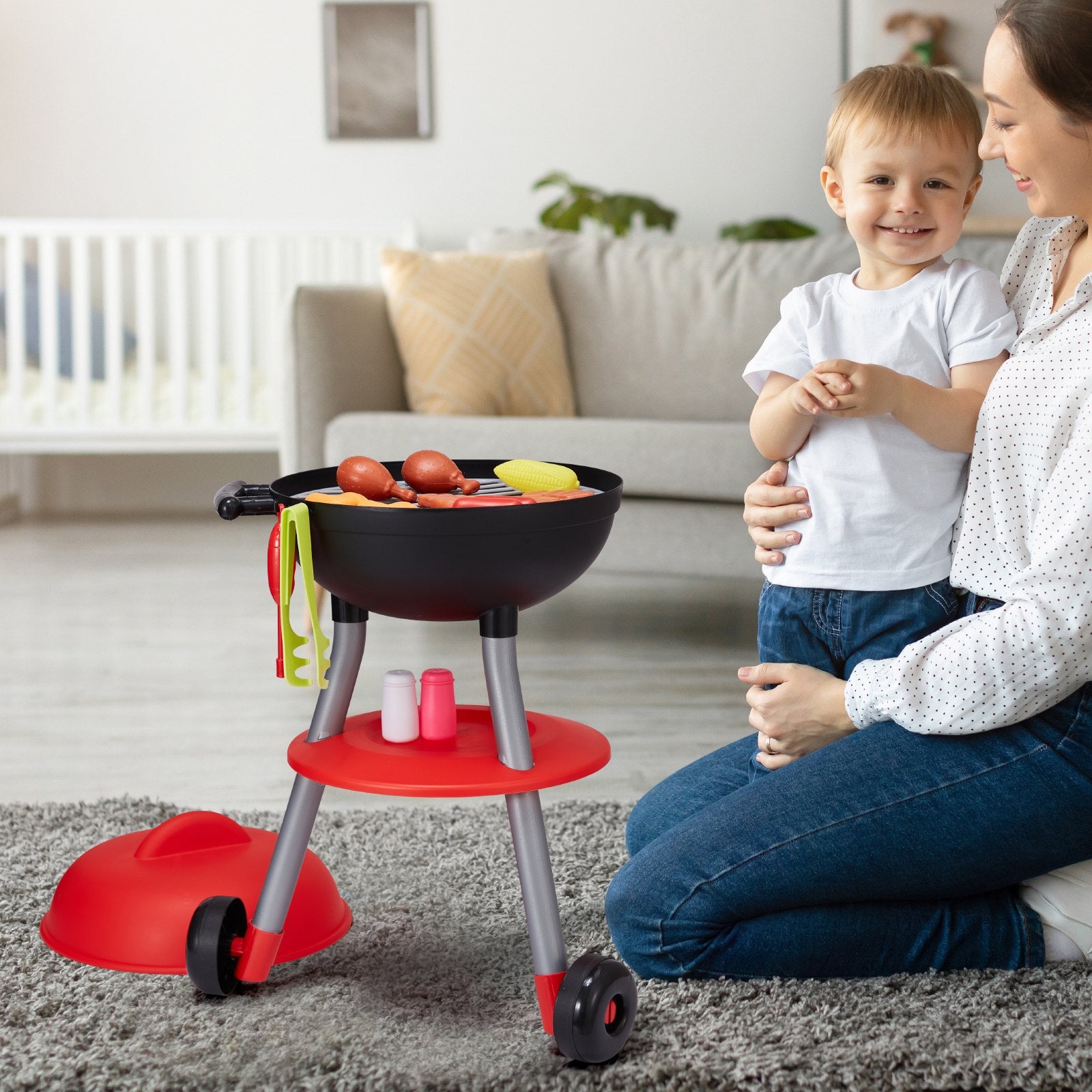 28 PCS BBQ Grill Playset, Kids Toys Kitchen Playset with Sound & Light, Little Chef Play, Interactive Grill V952-SKLWJZHSLLSSDVHZMV9