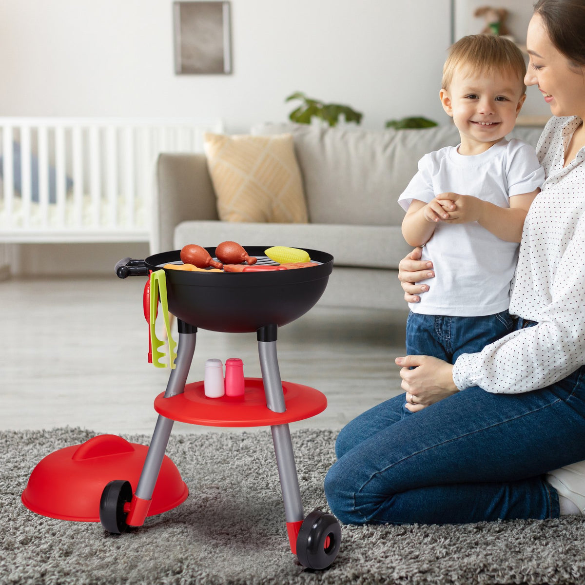 28 PCS BBQ Grill Playset, Kids Toys Kitchen Playset with Sound & Light, Little Chef Play, Interactive Grill V952-SKLWJZHSLLSSDVHZMV9