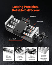 Linear Stage Actuator, 100 mm Effective Stroke, Ball Screw CNC Linear Motion Guide Rail, Double Optical Axis, V952-SKZXBJQDQ16M5684B001V0
