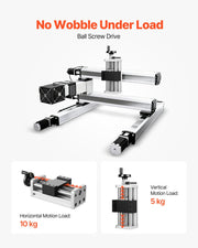 Linear Stage Actuator, 100 mm Effective Stroke, Ball Screw CNC Linear Motion Guide Rail, Double Optical Axis, V952-SKZXBJQDQ16M5684B001V0