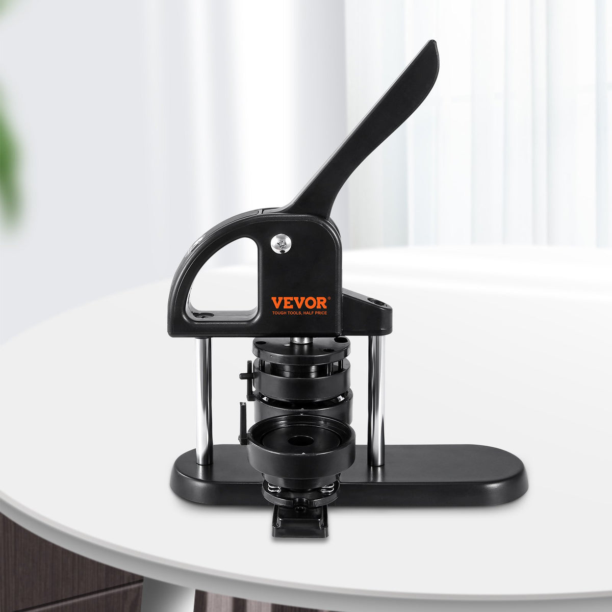 Button Maker Machine, 1/1.25/2.28 inch(25/32/58mm) 3-in-1 Pin Maker, Installation-Free Badge Punch Press Kit, V952-SL253258MM300D5JWV0