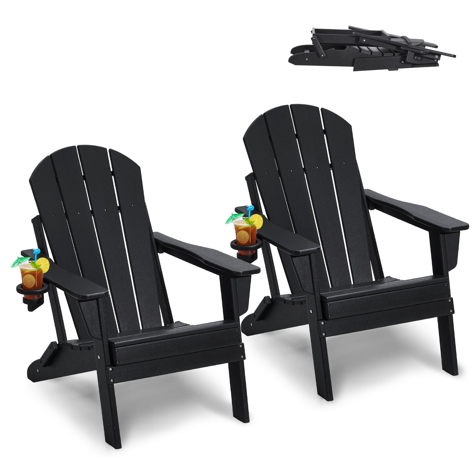 Adirondack Chair Plastic, Set of 2 All-Weather Portable Folding Fire Pit Chair, Outdoor Adirondack Patio V952-SLADLDKYHSKZ8TB0XV0