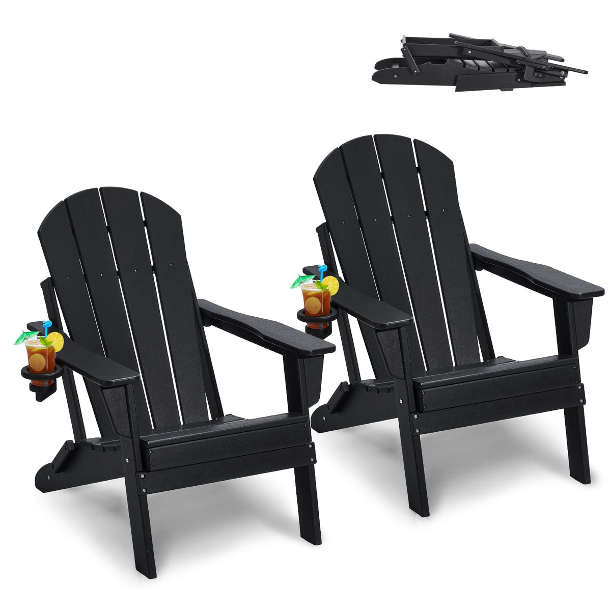 Adirondack Chair Plastic, Set of 2 All-Weather Portable Folding Fire Pit Chair, Outdoor Adirondack Patio V952-SLADLDKYHSKZ8TB0XV0