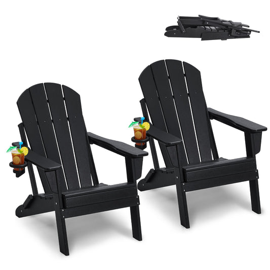 Adirondack Chair Plastic, Set of 2 All-Weather Portable Folding Fire Pit Chair, Outdoor Adirondack Patio V952-SLADLDKYHSKZ8TB0XV0