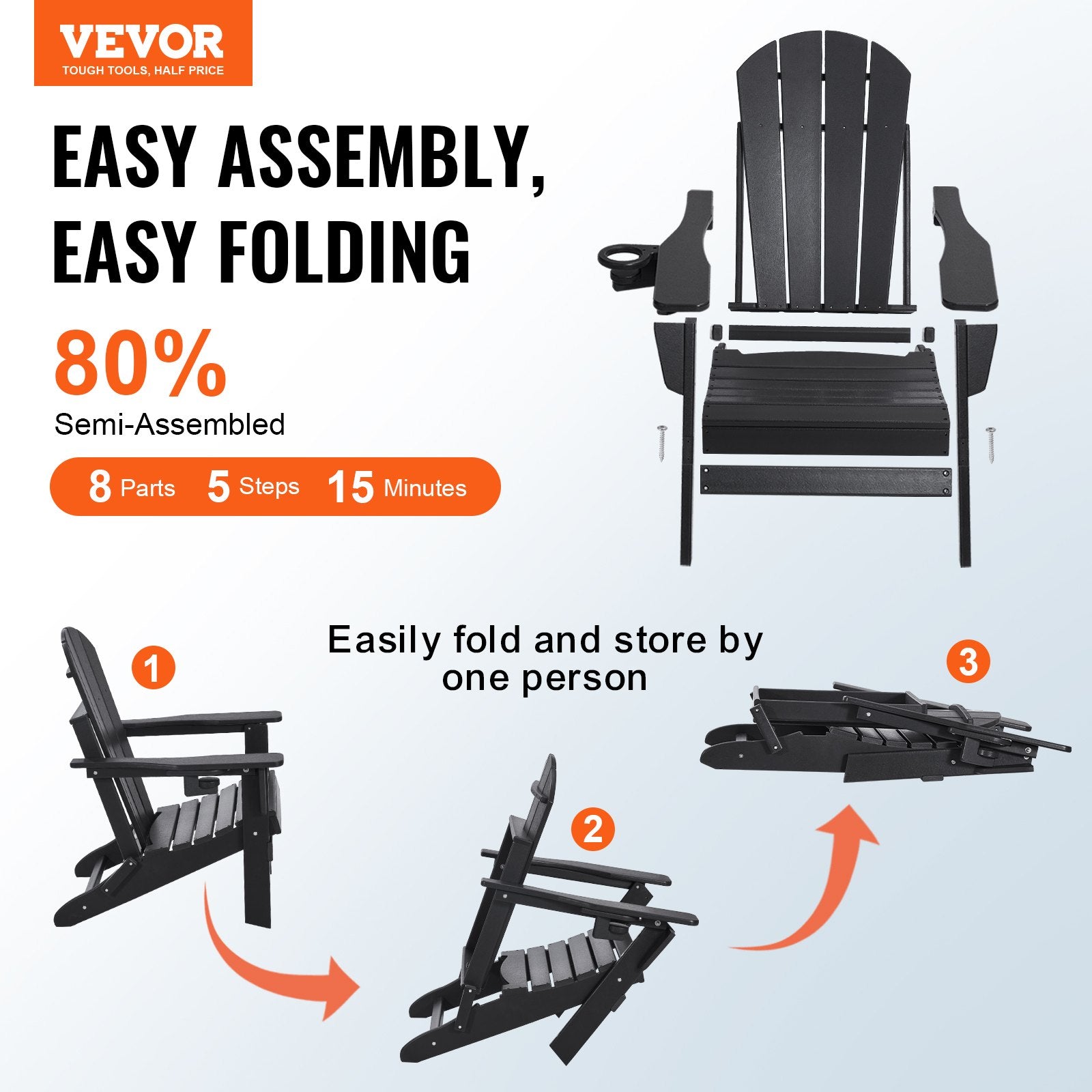 Adirondack Chair Plastic, Set of 2 All-Weather Portable Folding Fire Pit Chair, Outdoor Adirondack Patio V952-SLADLDKYHSKZ8TB0XV0