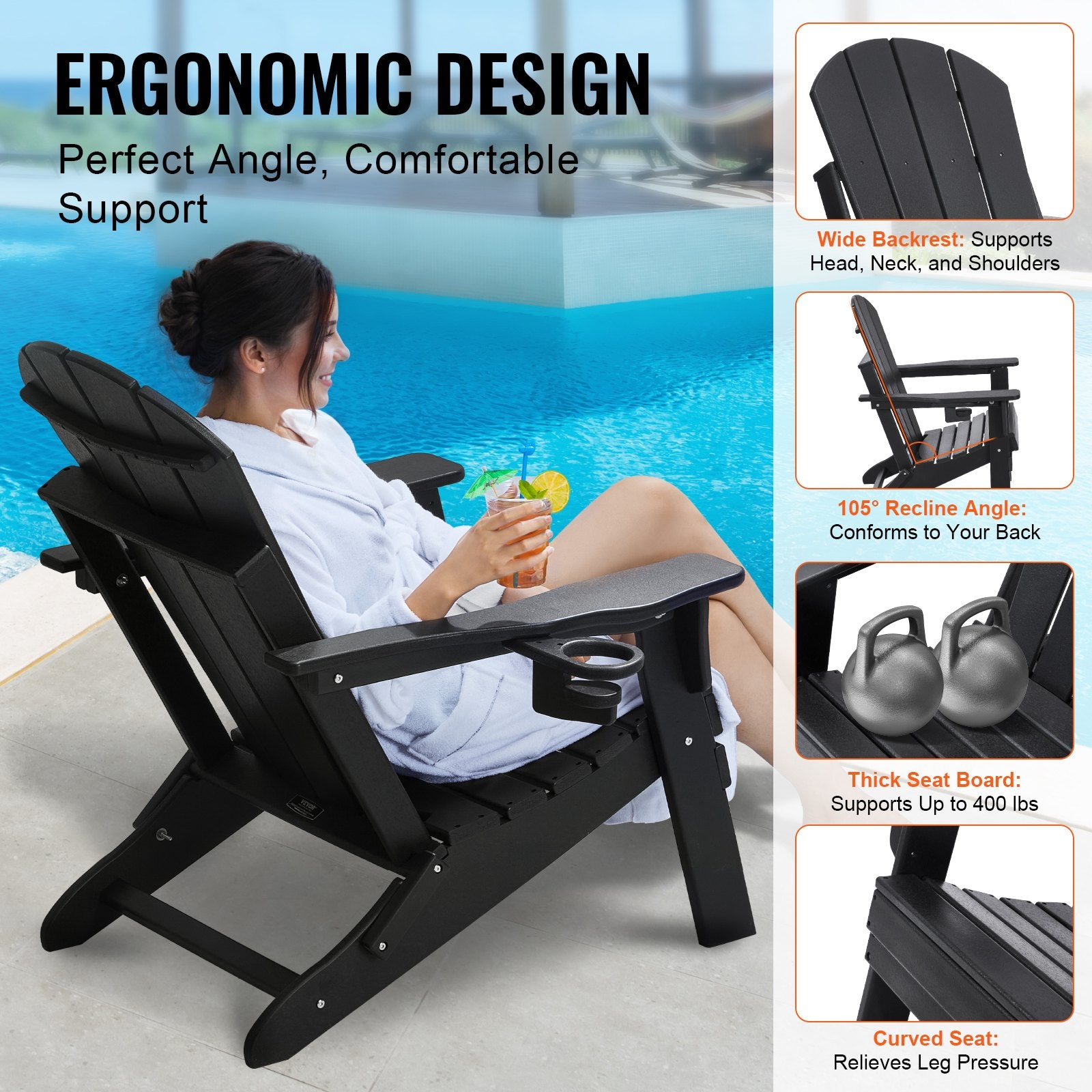 Adirondack Chair Plastic, Set of 2 All-Weather Portable Folding Fire Pit Chair, Outdoor Adirondack Patio V952-SLADLDKYHSKZ8TB0XV0