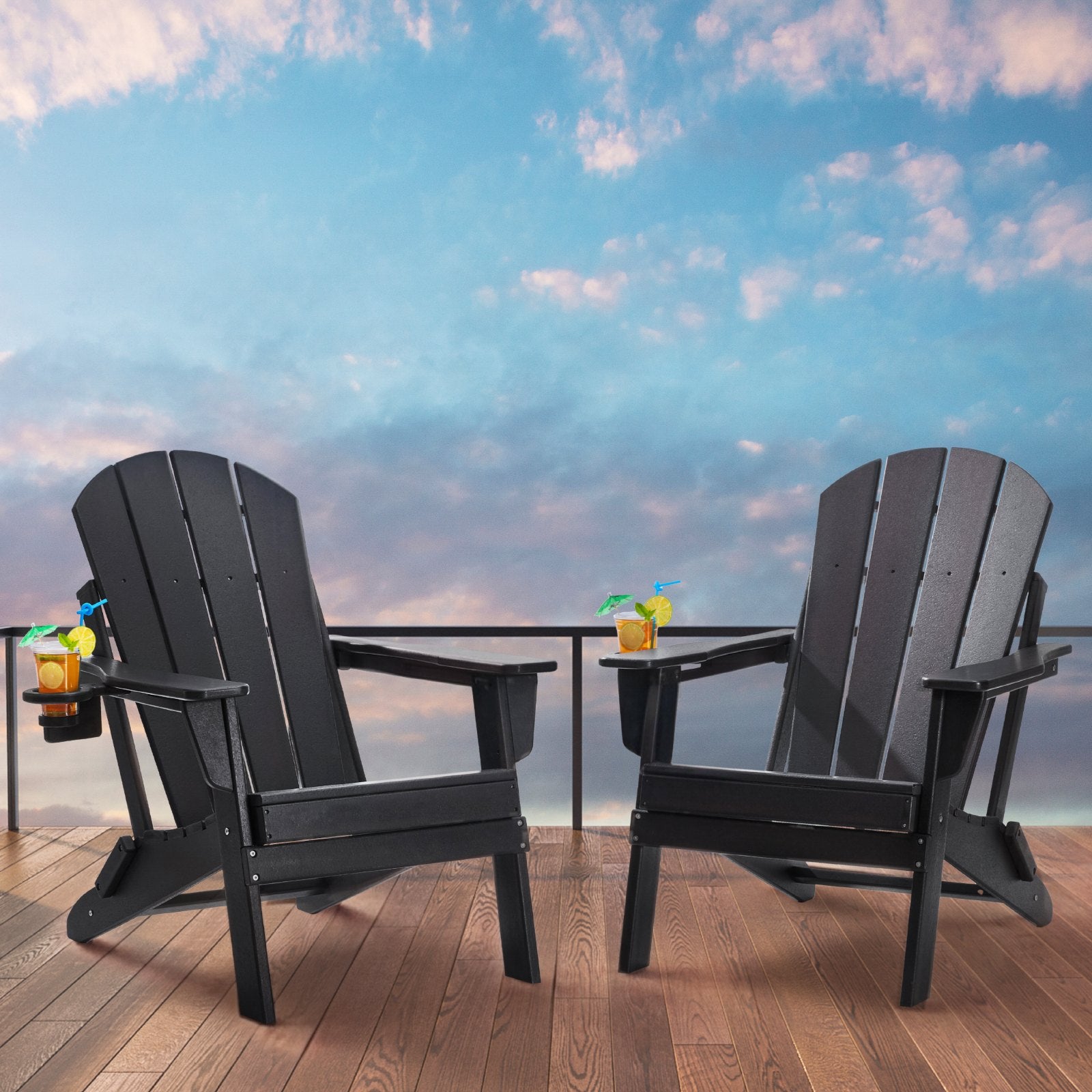 Adirondack Chair Plastic, Set of 2 All-Weather Portable Folding Fire Pit Chair, Outdoor Adirondack Patio V952-SLADLDKYHSKZ8TB0XV0