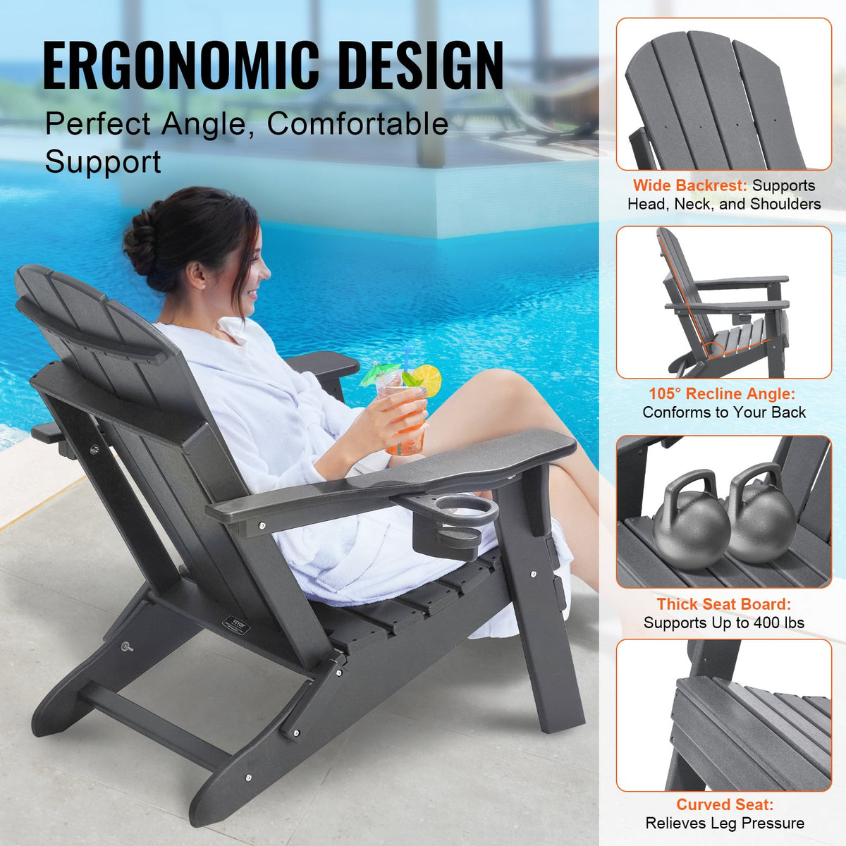 Adirondack Chair Plastic, Set of 2 All-Weather Portable Folding Fire Pit Chair, Outdoor Adirondack Patio V952-SLADLDKYHSKZUB86TV0
