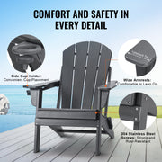 Adirondack Chair Plastic, Set of 2 All-Weather Portable Folding Fire Pit Chair, Outdoor Adirondack Patio V952-SLADLDKYHSKZUB86TV0