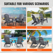 Adirondack Chair Plastic, Set of 2 All-Weather Portable Folding Fire Pit Chair, Outdoor Adirondack Patio V952-SLADLDKYHSKZUB86TV0