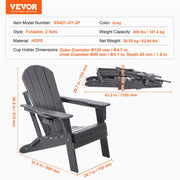 Adirondack Chair Plastic, Set of 2 All-Weather Portable Folding Fire Pit Chair, Outdoor Adirondack Patio V952-SLADLDKYHSKZUB86TV0