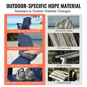 Adirondack Chair Plastic, Set of 2 All-Weather Portable Folding Fire Pit Chair, Outdoor Adirondack Patio V952-SLADLDKYLSKZ3IJ8KV0