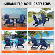 Adirondack Chair Plastic, Set of 2 All-Weather Portable Folding Fire Pit Chair, Outdoor Adirondack Patio V952-SLADLDKYLSKZ3IJ8KV0