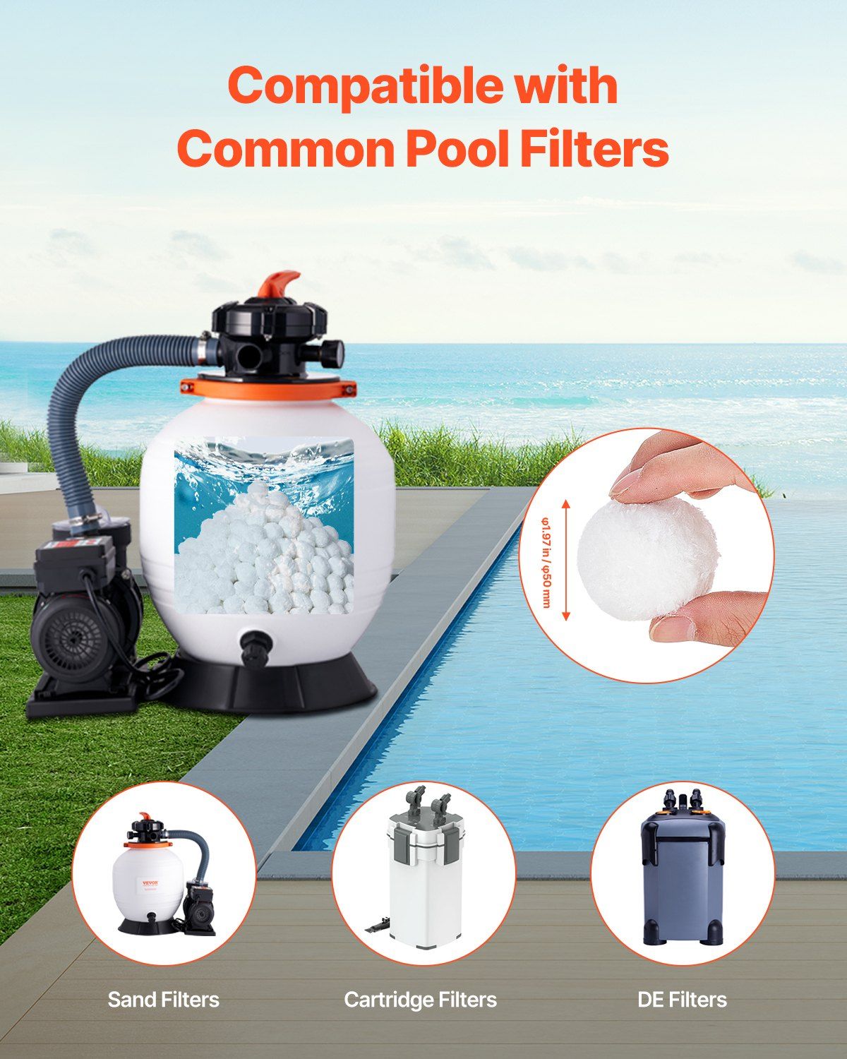 Pool Filter Balls for Sand Filter, 2.1 kg, Filter Balls Replace Pool Filter Sand, Reusable Polyester Fiber V952-SLBGLQBS46LB1DYQ4V0