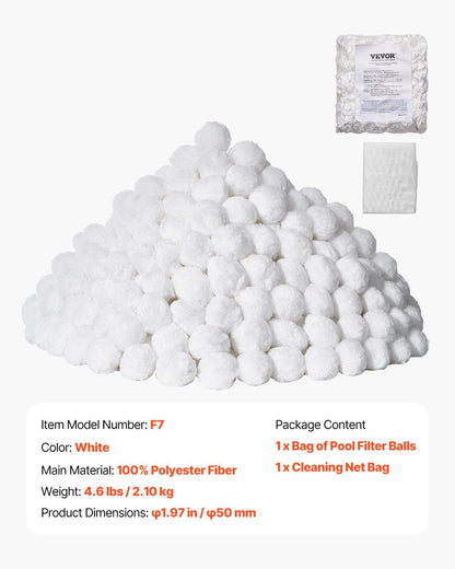 Pool Filter Balls for Sand Filter, 2.1 kg, Filter Balls Replace Pool Filter Sand, Reusable Polyester Fiber V952-SLBGLQBS46LB1DYQ4V0