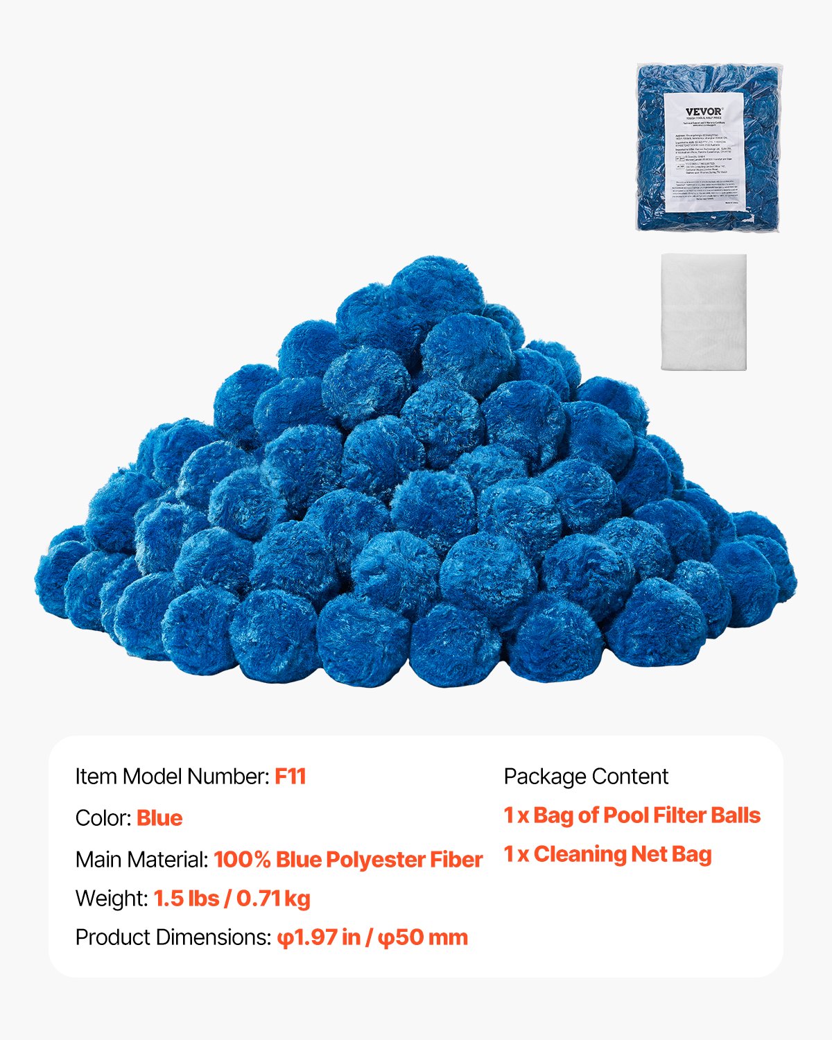 Pool Filter Balls for Sand Filter Pump Swimming Pool 0.71 kg Reusable Blue V952-SLBGLQLS15LBXYI1DV0
