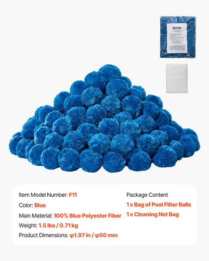 Pool Filter Balls for Sand Filter Pump Swimming Pool 0.71 kg Reusable Blue V952-SLBGLQLS15LBXYI1DV0