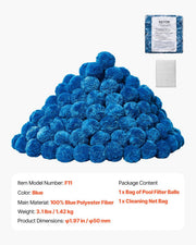 Pool Filter Balls for Sand Filter, 1.42 kg, Filter Balls Replace Pool Filter Sand, Reusable Blue Polyester V952-SLBGLQLS31LBCUMQJV0