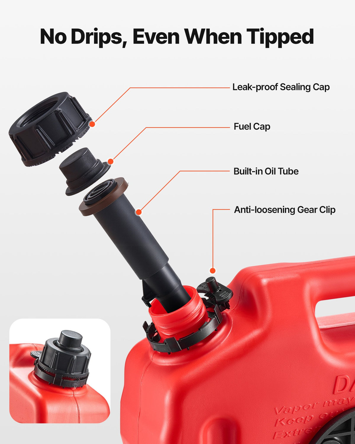 Fuel Container, 10 L, Gas Can with Spout and Lockable Bracket, 15 L/min Max Flow Rate, Secure & Leak-proof, V952-SLBXSYXCZK1JAO871001V0