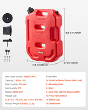 Fuel Container, 10 L, Gas Can with Spout and Lockable Bracket, 15 L/min Max Flow Rate, Secure & Leak-proof, V952-SLBXSYXCZK1JAO871001V0