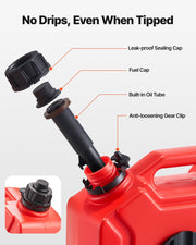 Fuel Container, 5 L, Gas Can with Spout and Lockable Bracket, 15 L/min Max Flow Rate, Secure & Leak-proof, V952-SLBXSYXCZK1JQWB8R001V0