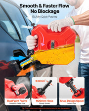 Fuel Container, 5 L, Gas Can with Spout and Lockable Bracket, 15 L/min Max Flow Rate, Secure & Leak-proof, V952-SLBXSYXCZK1JQWB8R001V0