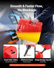 Fuel Container, 19 L, Gas Tank with Spout & Clear Scale, 15 L/min Max Flow Rate, Secure & Leak-proof, V952-SLBXSYXJYK1JNR1TZ001V0