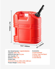 Fuel Container, 19 L, Gas Tank with Spout & Clear Scale, 15 L/min Max Flow Rate, Secure & Leak-proof, V952-SLBXSYXJYK1JNR1TZ001V0