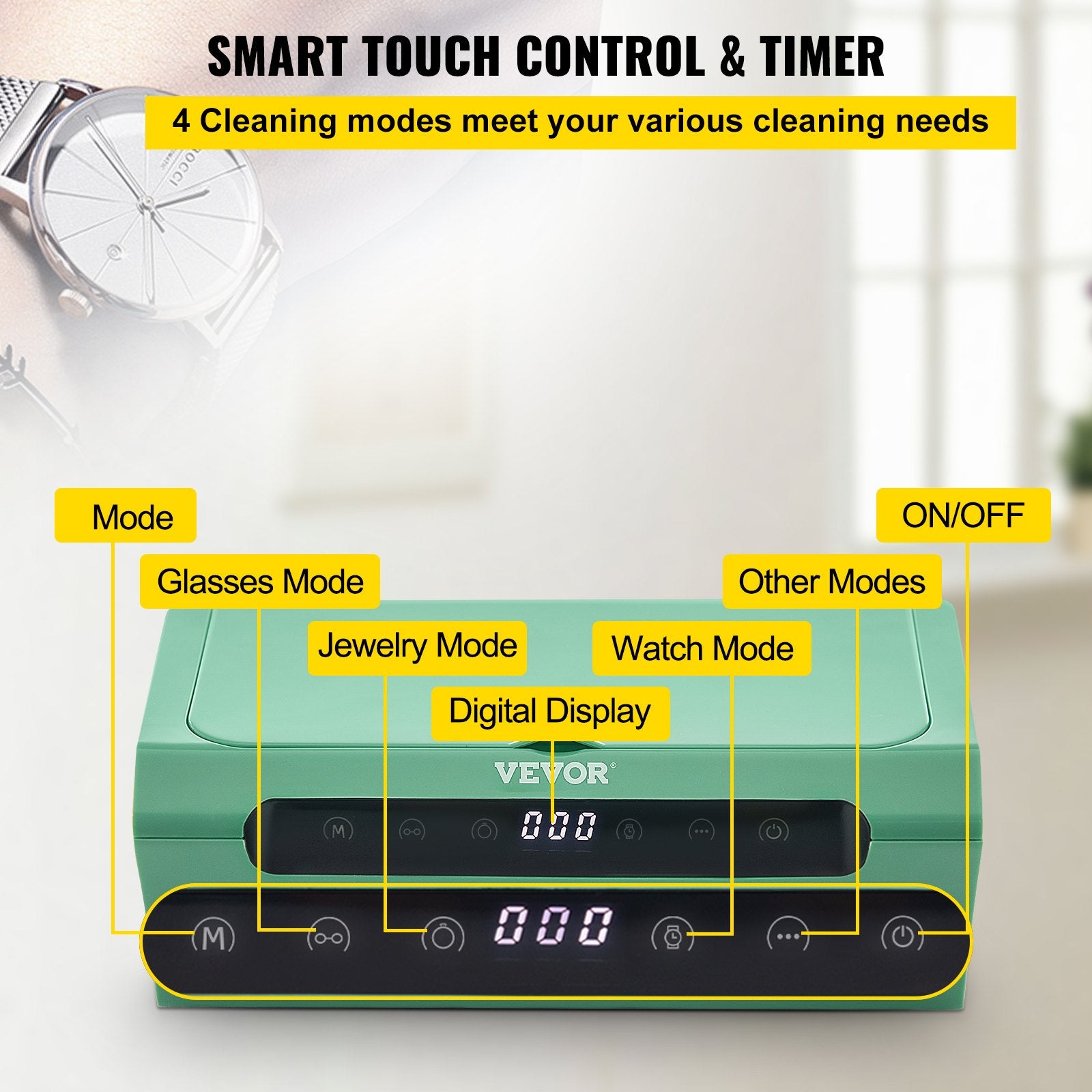 Ultrasonic Cleaner Ultrasound Cleaning Machine 500ML Green for Jewelry V952-SLCSBQXJMLSZF9EK7V3