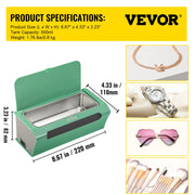 Ultrasonic Cleaner Ultrasound Cleaning Machine 500ML Green for Jewelry V952-SLCSBQXJMLSZF9EK7V3