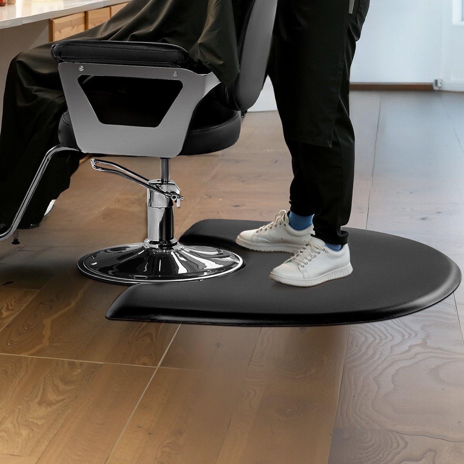 Salon Mat for Hair Stylist, 1220 x 930 mm Semi-circle Salon Chair Mat, 25mm Thickened Anti Fatigue Barber V952-SLDBYD1INCH3ZHR0VV0