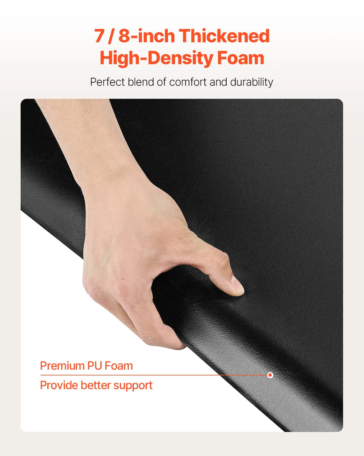 Salon Mat for Hair Stylist, 1525 x 915 mm Rectangle Salon Chair Mat Anti Fatigue, 23mm Thickened PVC + PU V952-SLDFXD78INCH0SOZ4V0