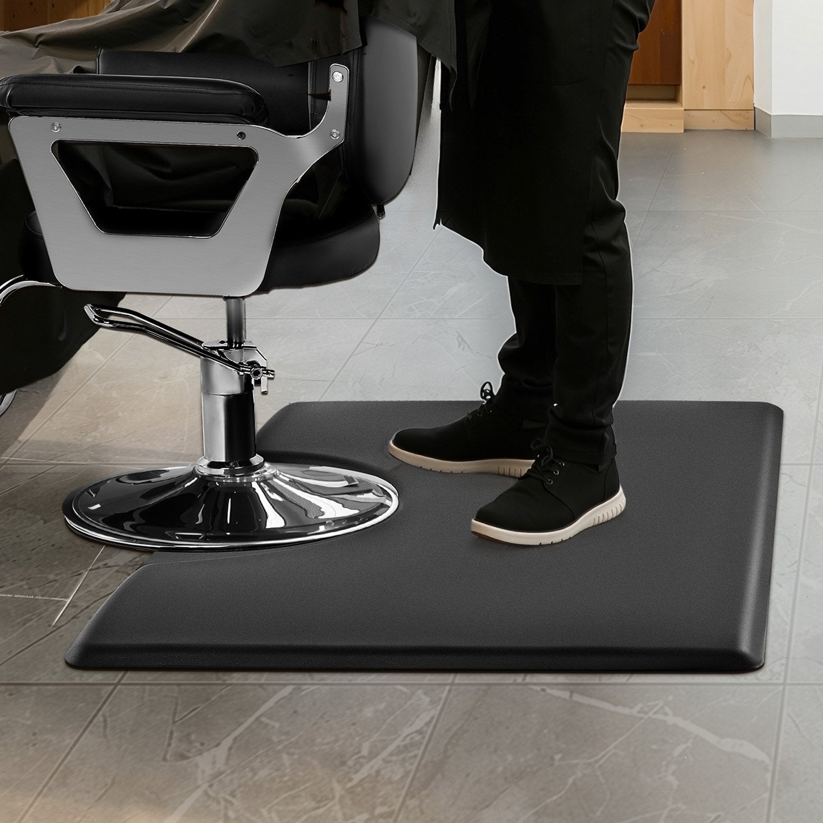 Salon Mat for Hair Stylist, 1525 x 915 mm Rectangle Salon Chair Mat Anti Fatigue, 23mm Thickened PVC + PU V952-SLDFXD78INCH0SOZ4V0