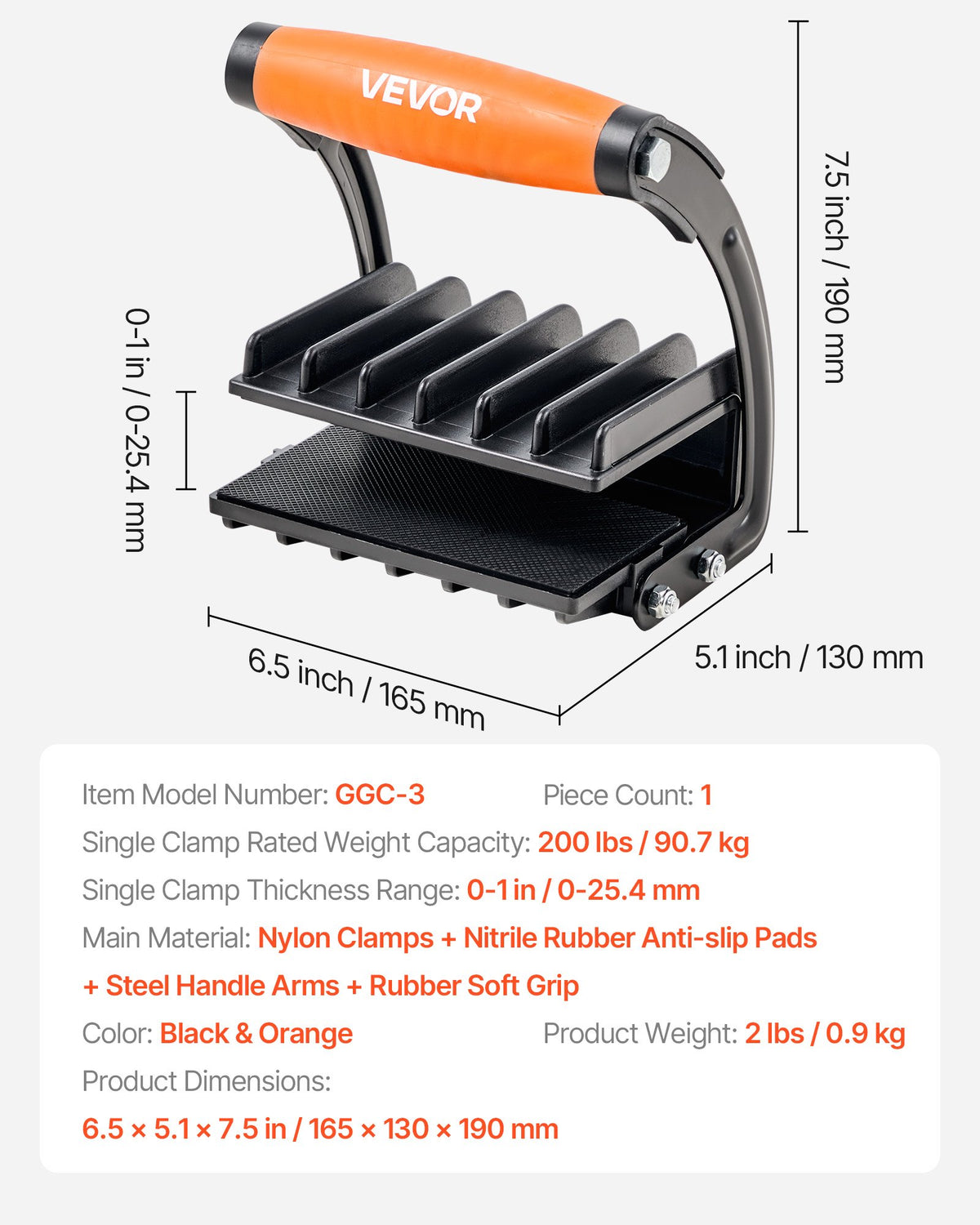Plywood Carrier 90.7 kg Drywall Carrying Tool for 0-25.4 mm Thickness V952-SLJBDTSK200LIGQ17001V0