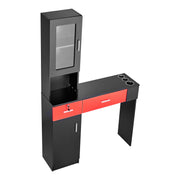 Salon Station, Wall Mount Barber Salon Station for Hair Stylist, Beauty Spa Furniture Set, 1 Storage Cabinet, V952-SLJSLJJTZS002VRD7V0