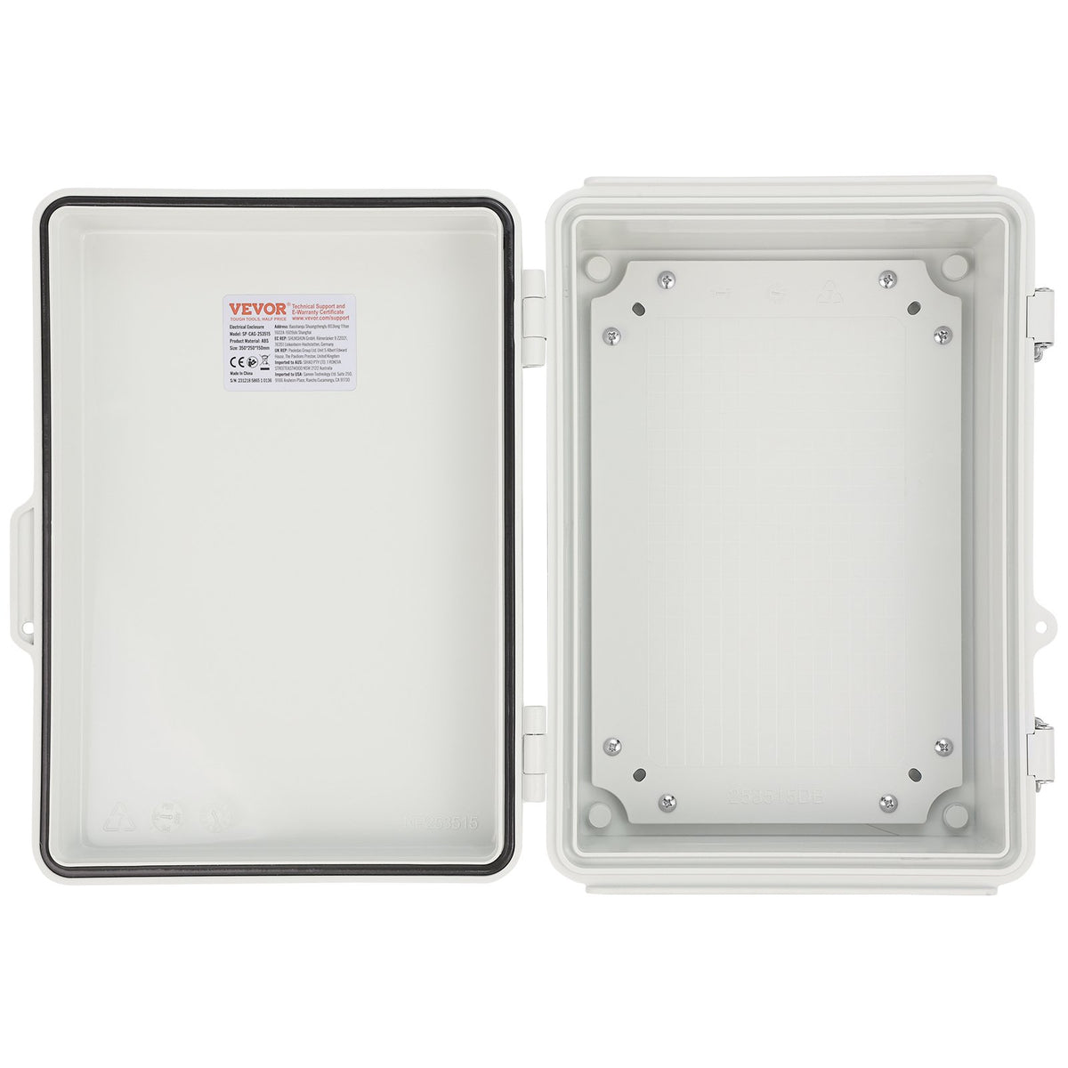 Outdoor Electrical Junction Box, 430 x 330 x 180 mm, ABS Plastic Electrical Enclosure Box with Hinged Cover V952-SLJXHABS16X1GLKCVV0