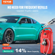 60.57L Fuel Caddy, 7.8 L/min, Portable Gas Storage Tank Container with Hand Pump Rubber Wheels, Fuel Transfer V952-SLJYCSL163MM1YYBQV0