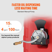 60.57L Fuel Caddy, 7.8 L/min, Portable Gas Storage Tank Container with Hand Pump Rubber Wheels, Fuel Transfer V952-SLJYCSL163MM1YYBQV0