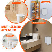 Folding ABS Shower Seat, 15.7'' x 16.7'' Unfolded, Wall Mounted Fold Up Shower Bench with 440 lbs Load V952-SLKABSZCTWKB4ALIHV0