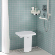 Folding ABS Shower Seat, 15.7'' x 16.7'' Unfolded, Wall Mounted Fold Up Shower Bench with 440 lbs Load V952-SLKABSZCTWKB4ALIHV0