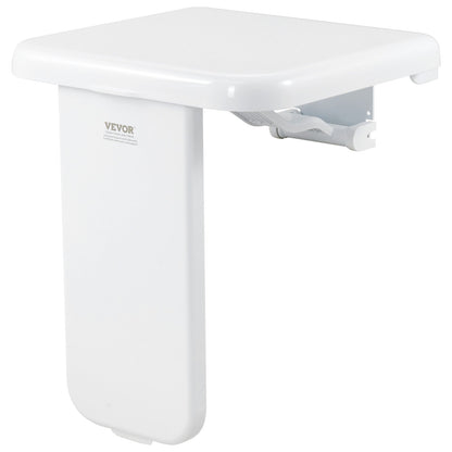 Folding ABS Shower Seat, 15.7'' x 16.7'' Unfolded, Wall Mounted Fold Up Shower Bench with 440 lbs Load V952-SLKABSZCTWKB4ALIHV0